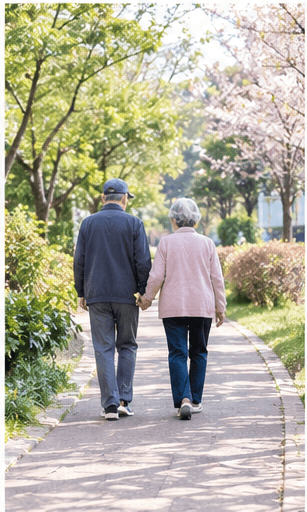 산책로를 걷는 시간