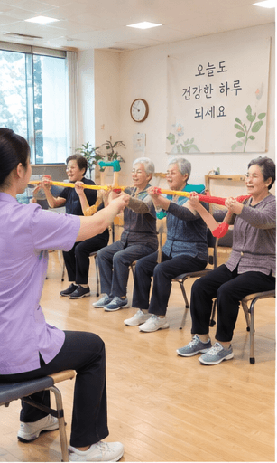 밴드 운동으로 몸 풀기